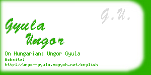 gyula ungor business card
